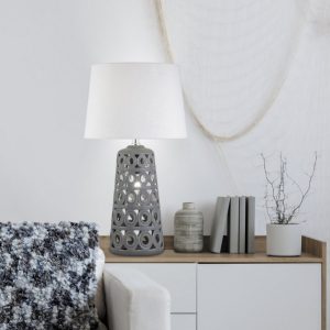 Lámpara de Mesa MONACO gris/blanco.