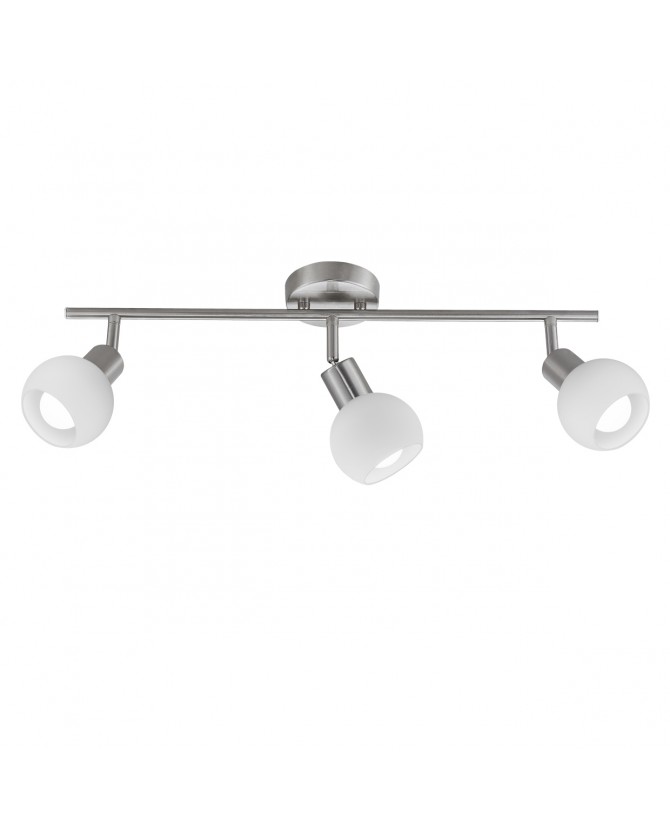 Regleta OPAL 3 níquel satinado.Tulipa opal. - Imagen 2