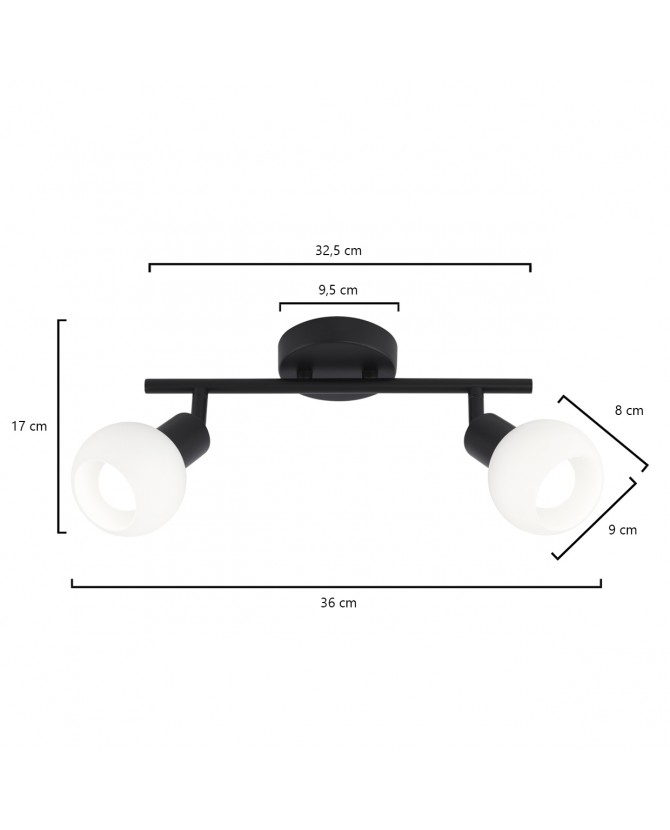 Regleta OPAL negro mate.Tulipa opal. - Imagen 2