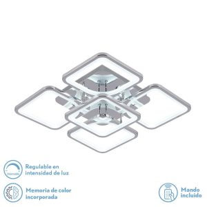 Plafón ELARA 5L cromo brillo.