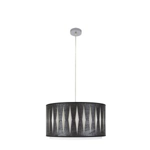 Lámpara Colgante ALEXANDRA 40 cromo brillo/madera negra.