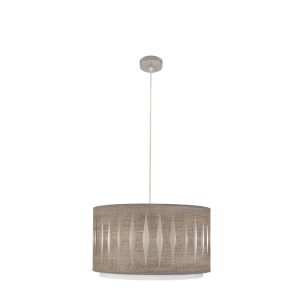 Lámpara Colgante ALEXANDRA 40 níquel/madera gris.