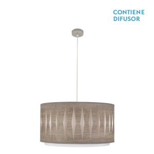 Lámpara Colgante ALEXANDRA 50 níquel/madera gris
