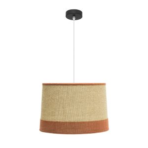 Lámpara Colgante TIETAR negro/saco-naranja.