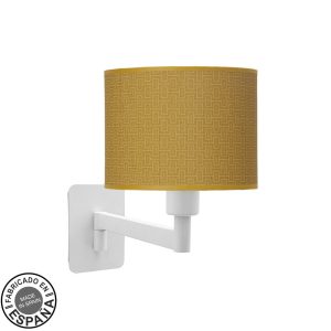 Aplique de pared MODA blanco.Pantalla amarilla.