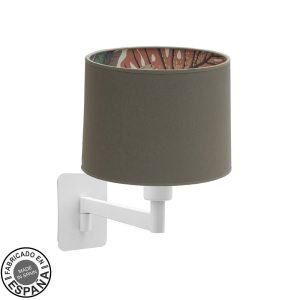 Aplique de pared TUNEZ blanco.Pantalla topo/estampada.