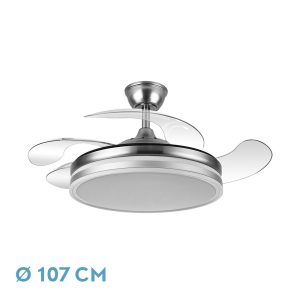 Ventilador BAYOMO níquel.Motor DC.Diámetro:50-107 cms.