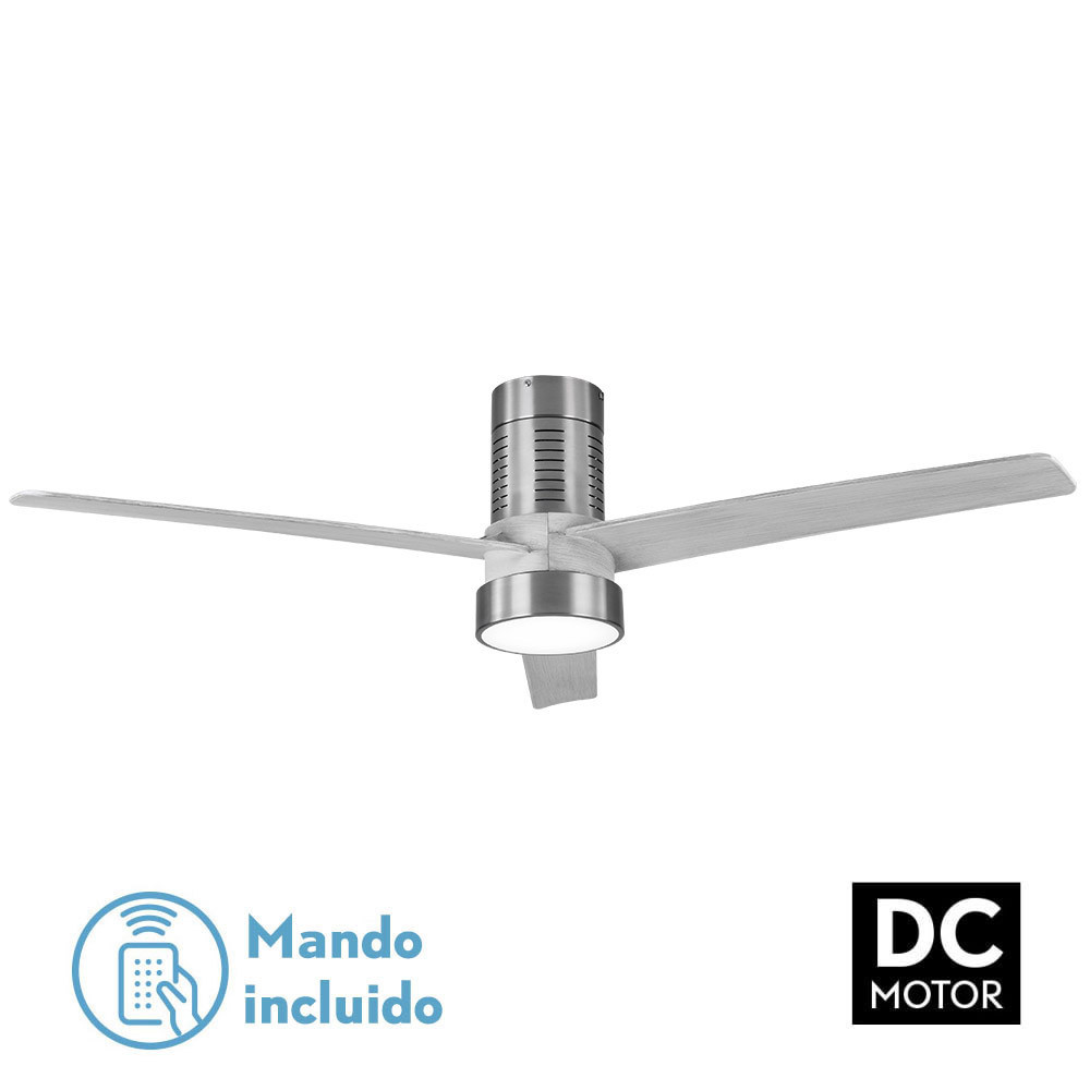 Ventilador TEO níquel/gris.Motor DC.Diámetro: 139 cms.