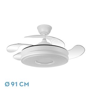 Ventilador DANI MINI blanco.Motor DC.Diámetro: 40-91 cms.
