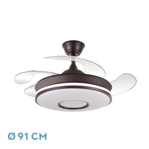 Ventilador DANI MINI marrón.Motor DC.Diámetro: 40-91 cms.
