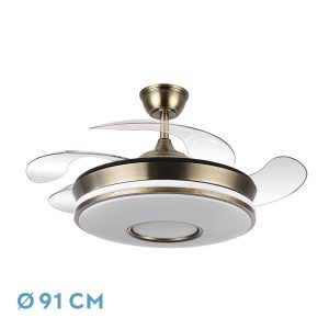 Ventilador DANI MINI cuero.Motor DC.Diámetro: 40-91 cms.