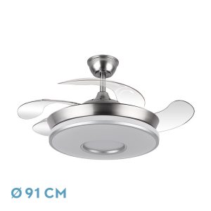 Ventilador DANI MINI níquel.Motor DC.Diámetro: 40-91 cms.