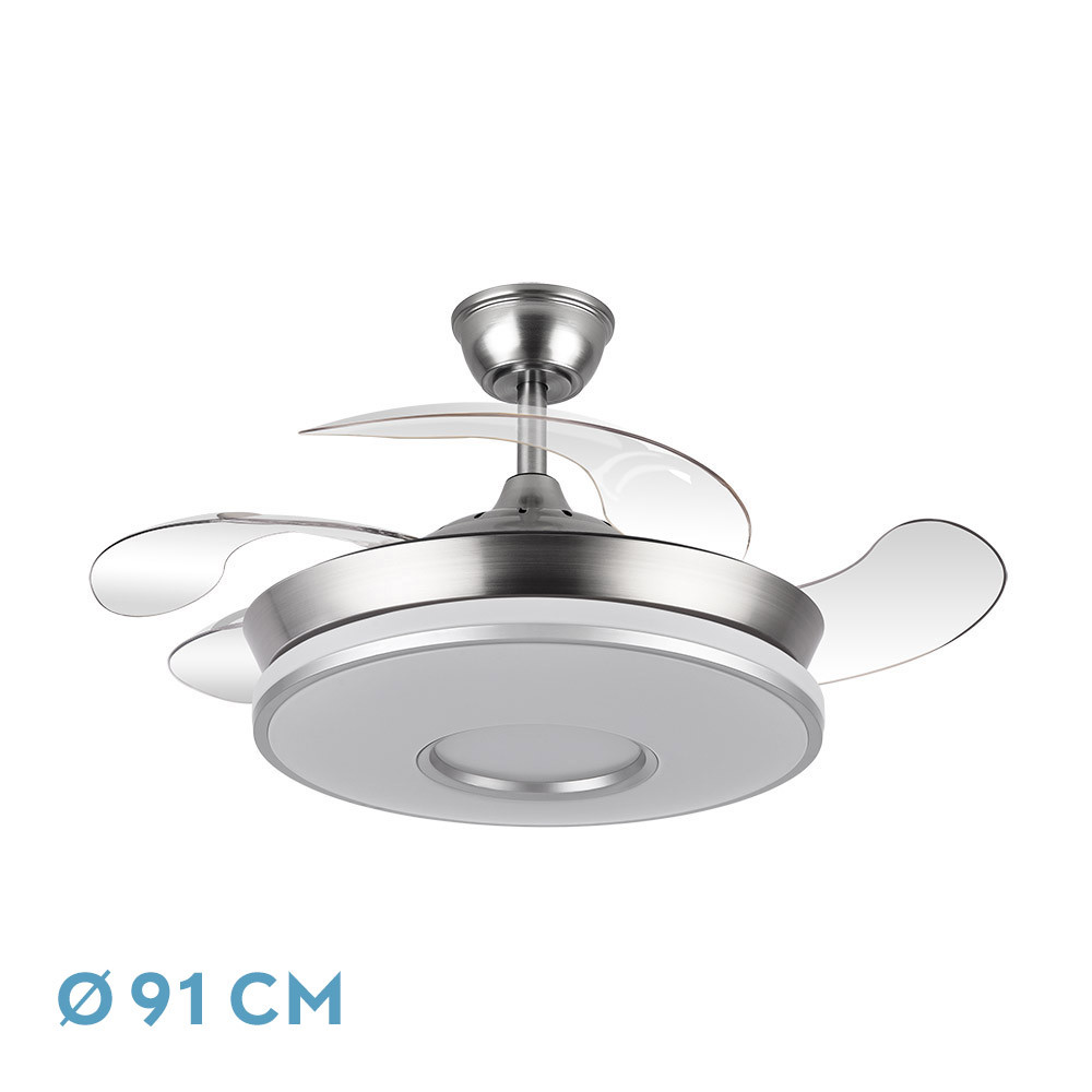 Ventilador DANI MINI níquel.Motor DC.Diámetro: 40-91 cms.