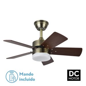 Ventilador MARTA cuero.Motor DC.Diámetro:76 cms.