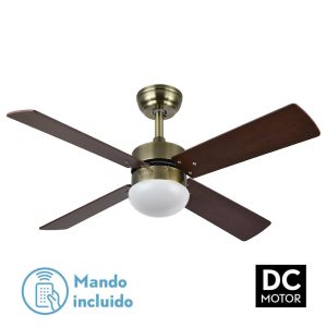 Ventilador SOFIA cuero.Motor DC.2xE-27.Diámetro:107 cms.