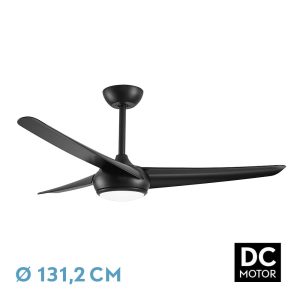 Ventilador PATRAS negro.Motor DC.Diámetro: 131,20 cms.