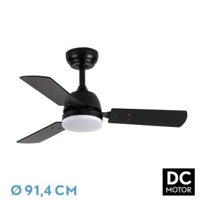 Ventilador PORTICO negro/gris.Motor DC.Diámetro: 91.4 cms.