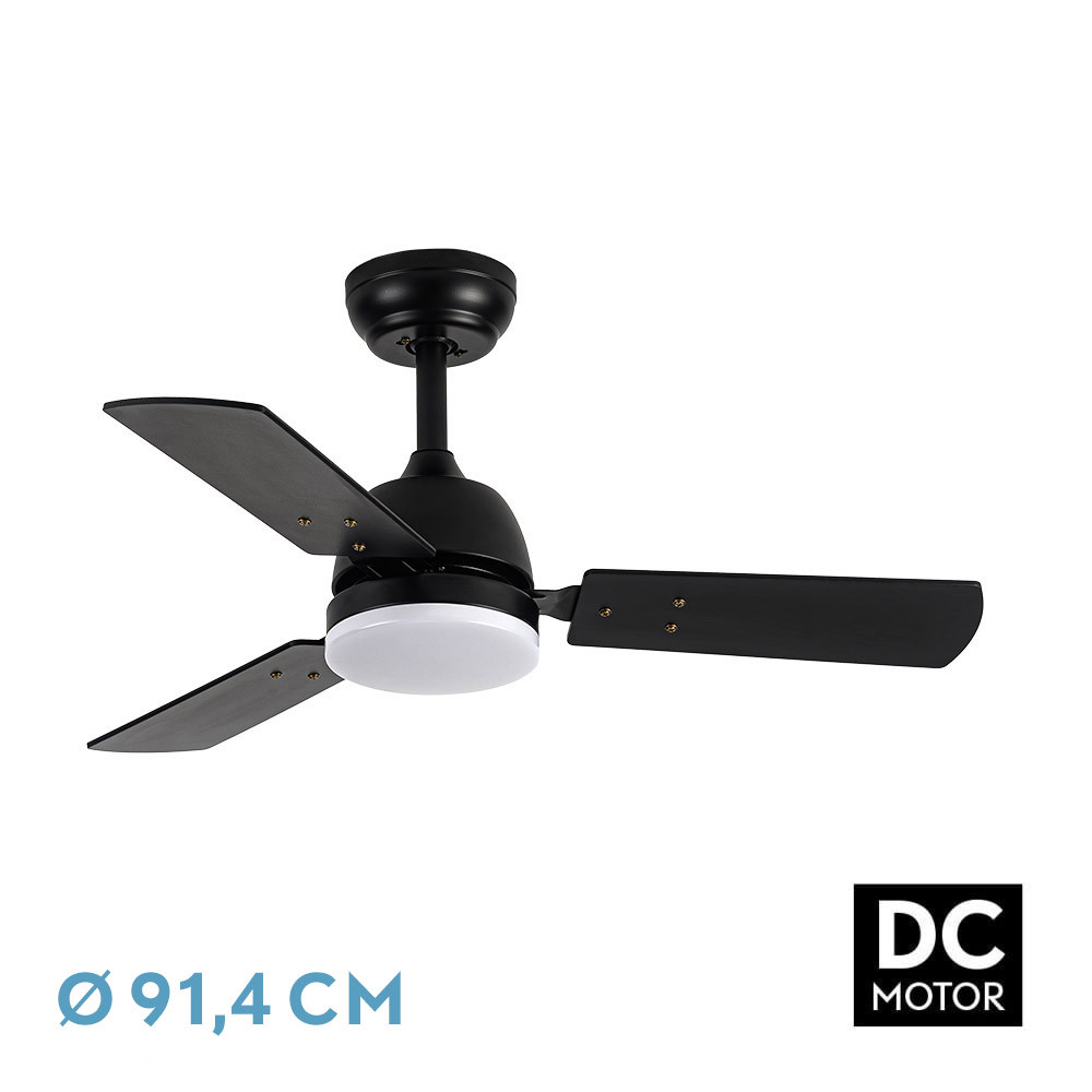 Ventilador PORTICO negro/gris.Motor DC.Diámetro: 91.4 cms.
