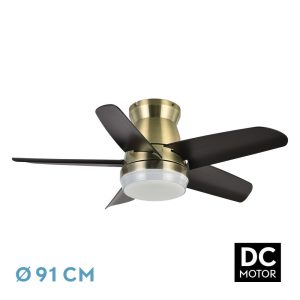 Ventilador NEUTRON cuero/negro.Motor DC.Diámetro: 91 cms.