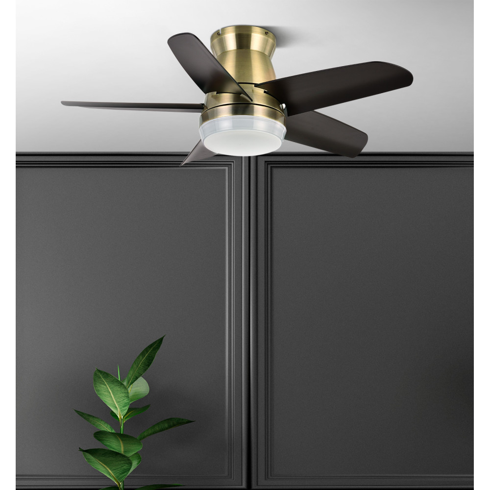 Ventilador NEUTRON cuero/negro.Motor DC.Diámetro: 91 cms. - Imagen 2