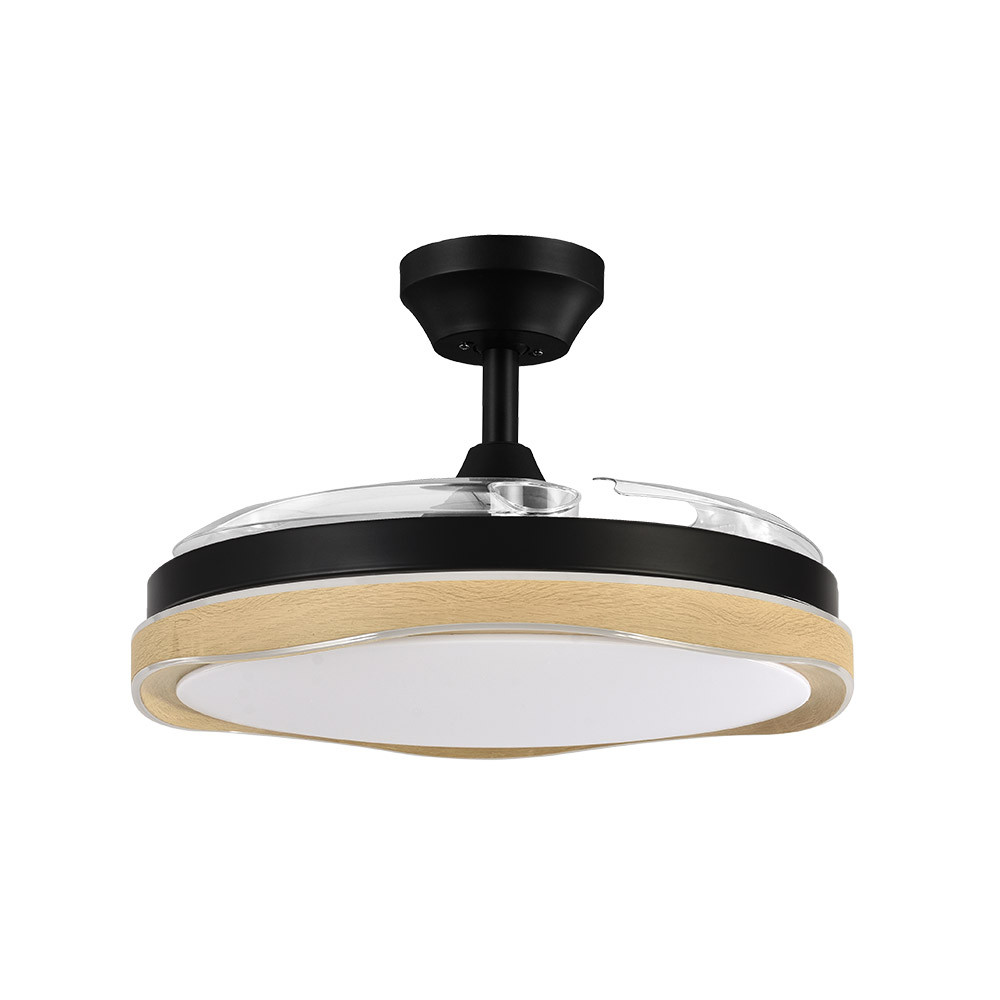Ventilador BLONDI negro/madera natural.Motor DC.Diámetro: 49-107 cms. - Imagen 2