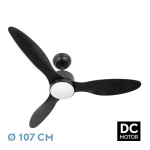 Ventilador SERPA negro.Motor DC.Diámetro: 107 cms.