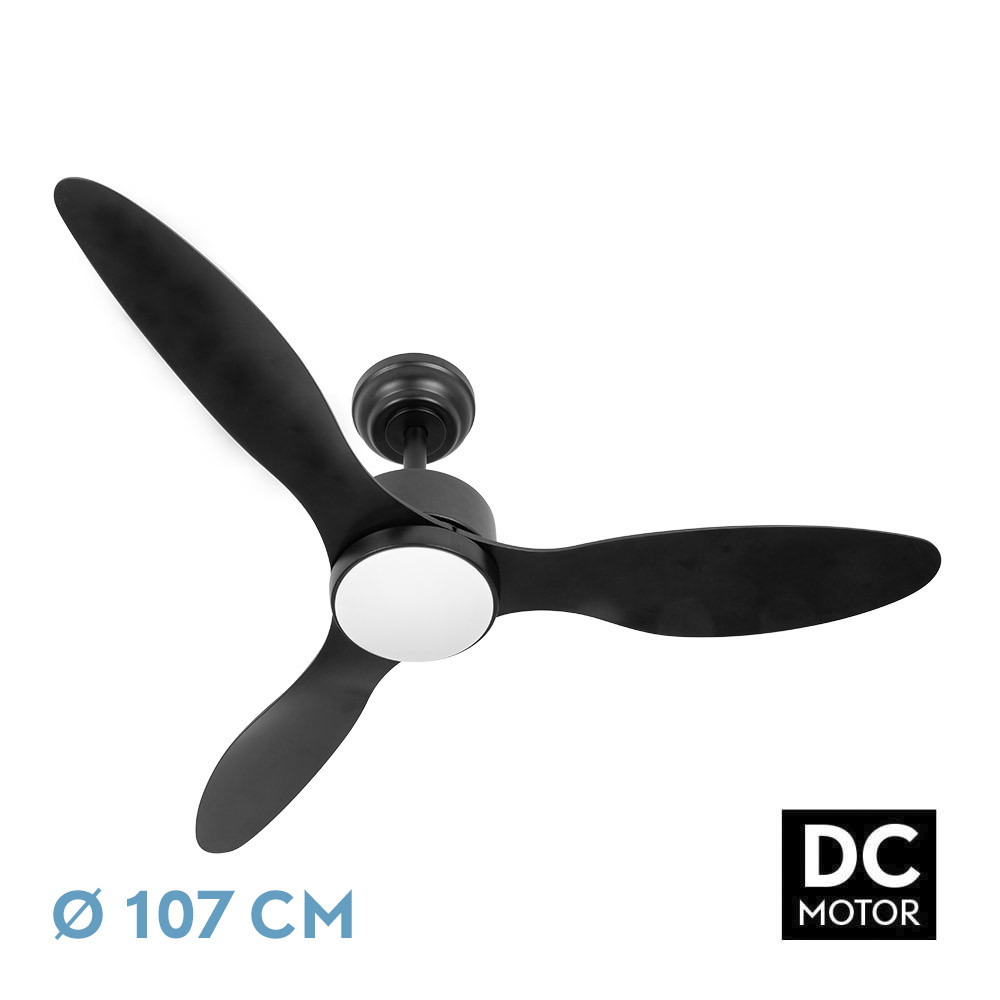 Ventilador SERPA negro.Motor DC.Diámetro: 107 cms.