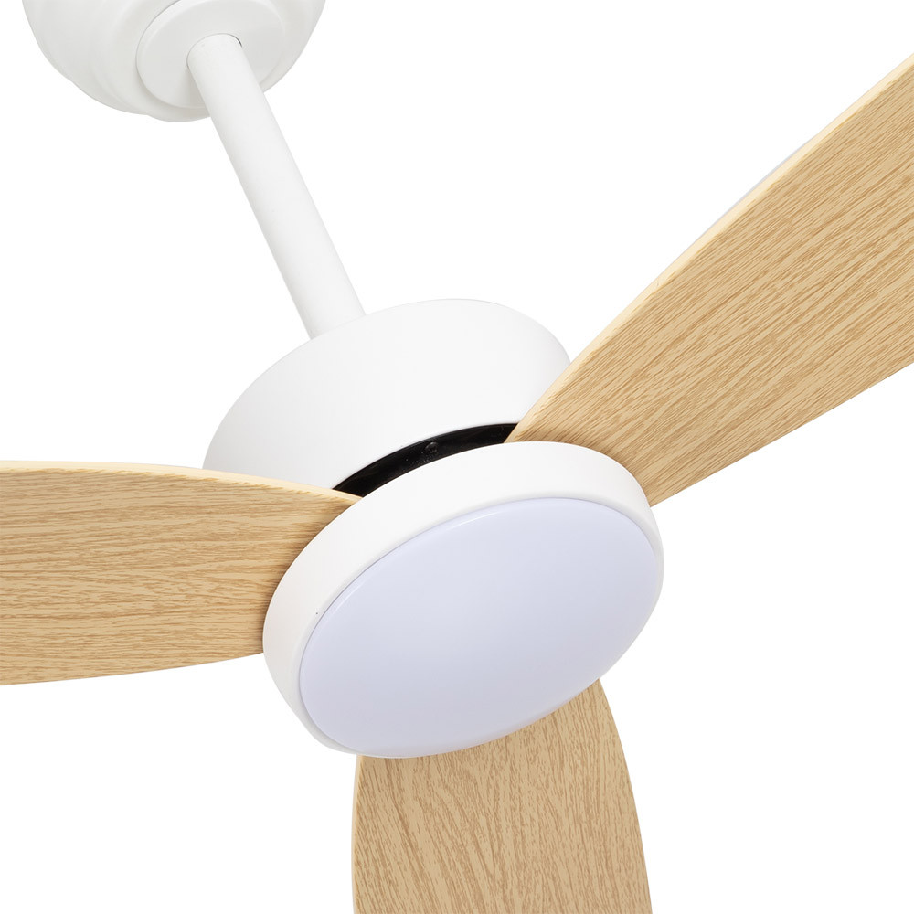 Ventilador GENIL blanco/haya.Motor DC.Diámetro: 132 cms. - Imagen 2