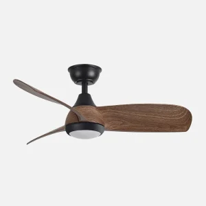 Ventilador ATOMO negro/madera oscura.Motor DC.Diámetro: 91 cms.