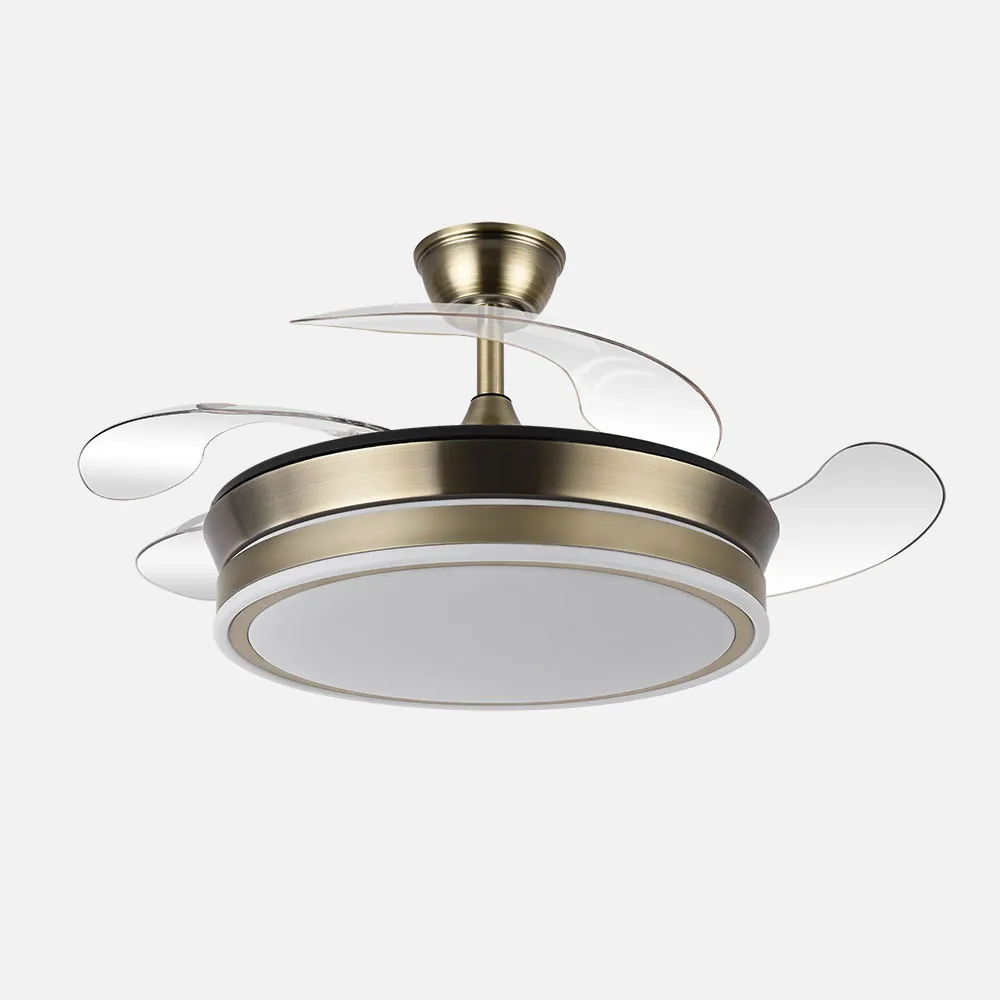 Ventilador BAYOMO MINI cuero.Motor DC.Diámetro: 40-91 cms.