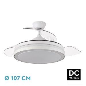 Ventilador ESPARTA 50 blanco.Motor DC.Diámetro: 50-107 cms.