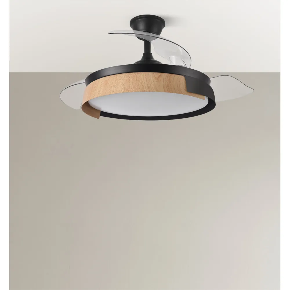 Ventilador PROVENZA negro/haya.Motor DC.Diámetro: 50-107 cms. - Imagen 3