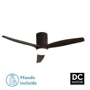 Ventilador AGUILON C/LUZ marrón.Motor DC.Diámetro: 132 cms.