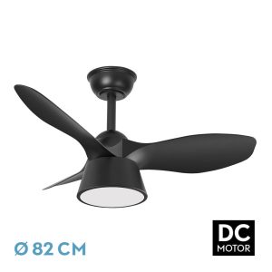 Ventilador CUBICO negro.Motor DC.Diámetro: 82 cms.