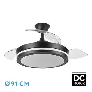 Ventilador ESPARTA 40 negro.Motor DC.Diámetro: 40-91 cms.