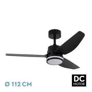 Ventilador JARAMA negro.Motor DC.Diámetro: 112 cms.