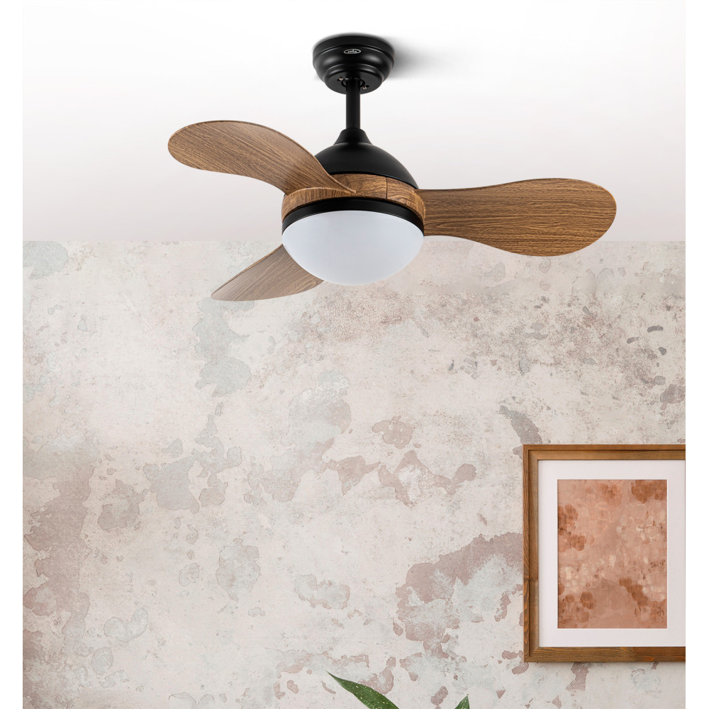 Ventilador SOLIDO negro/madera.Motor DC.Diámetro: 91 cms. - Imagen 2