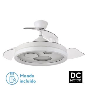 Ventilador TURIA blanco.Motor DC.Diámetro: 50-107 cms.