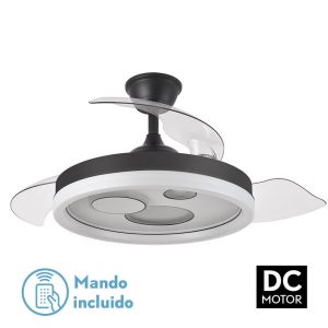 Ventilador TURIA negro.Motor DC.Diámetro: 50-107 cms.