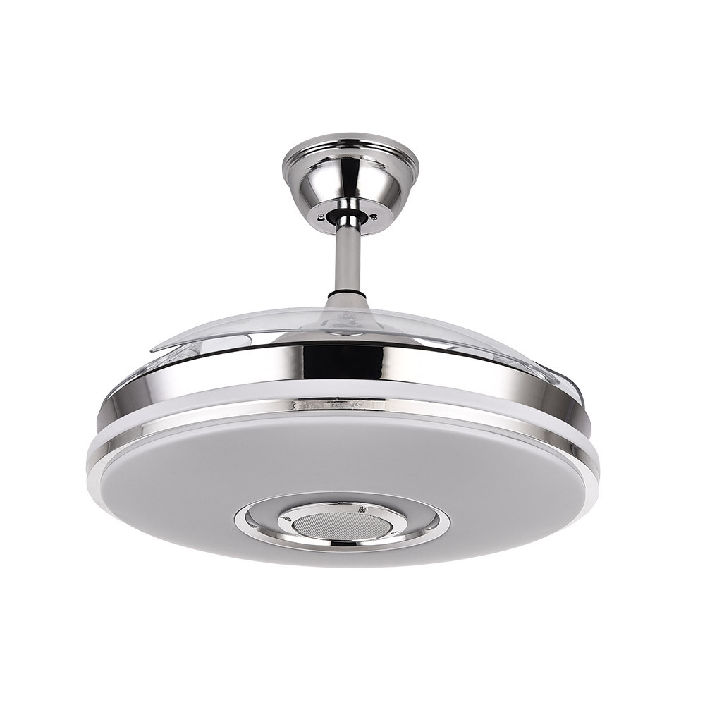 Ventilador NOTO cromo.Motor DC.RGB+ALTAVOZ y BLUETOOTH.Diámetro: 50-108 cms. - Imagen 3