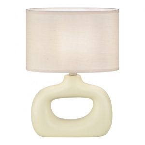Lámpara de Sobremesa DALTON vainilla.Pantalla blanca.Altura: 31 cms.
