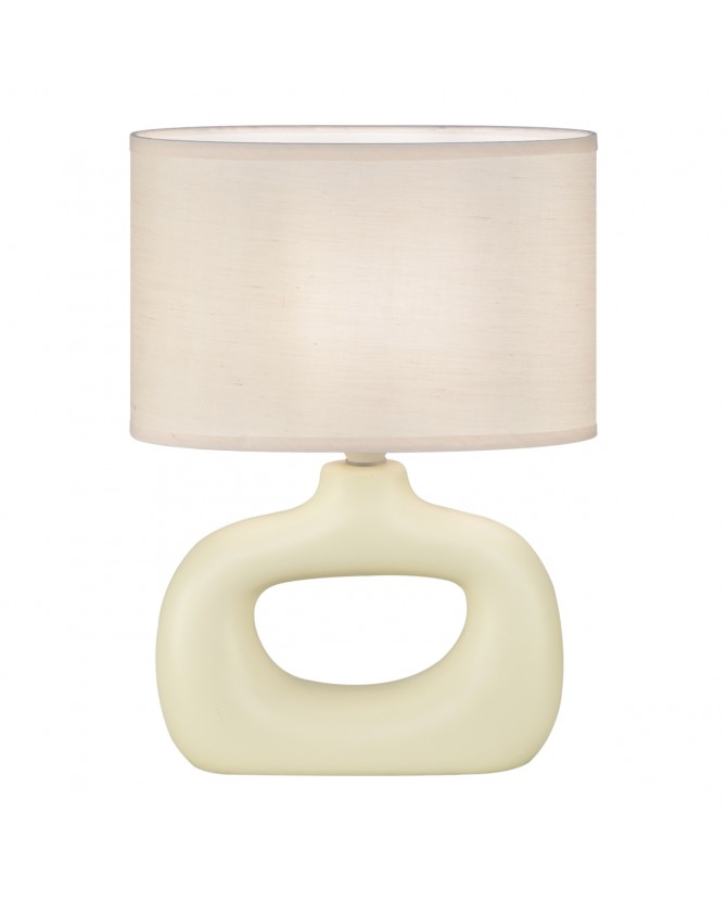 Lámpara de Sobremesa DALTON vainilla.Pantalla blanca.Altura: 31 cms.