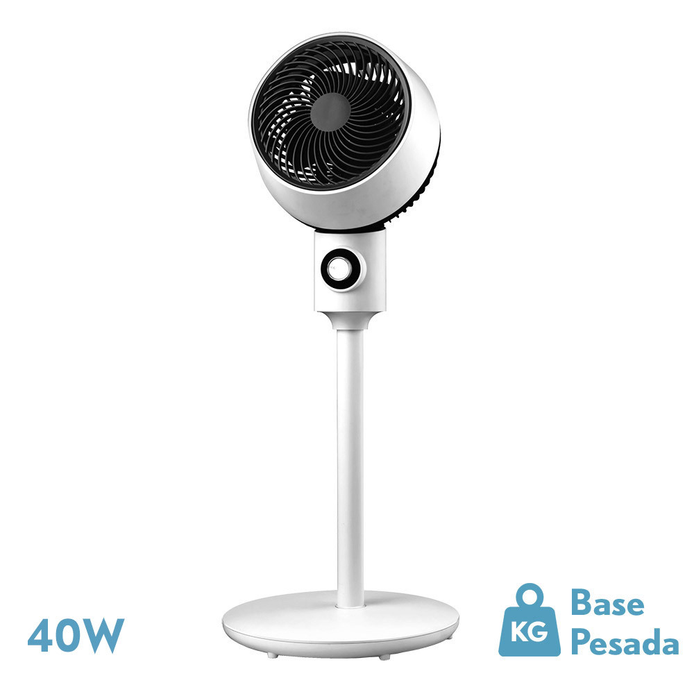 Ventilador De Pie OZONO blanco/negro.Motor AC.Diámetro: 34 cms.