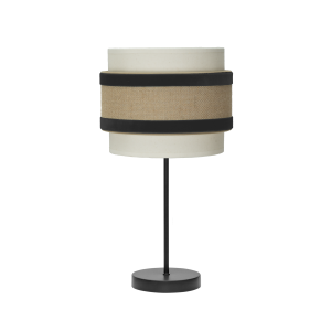 Lámpara de Sobremesa CORNALINA beige/negro. Altura: 47 cms.