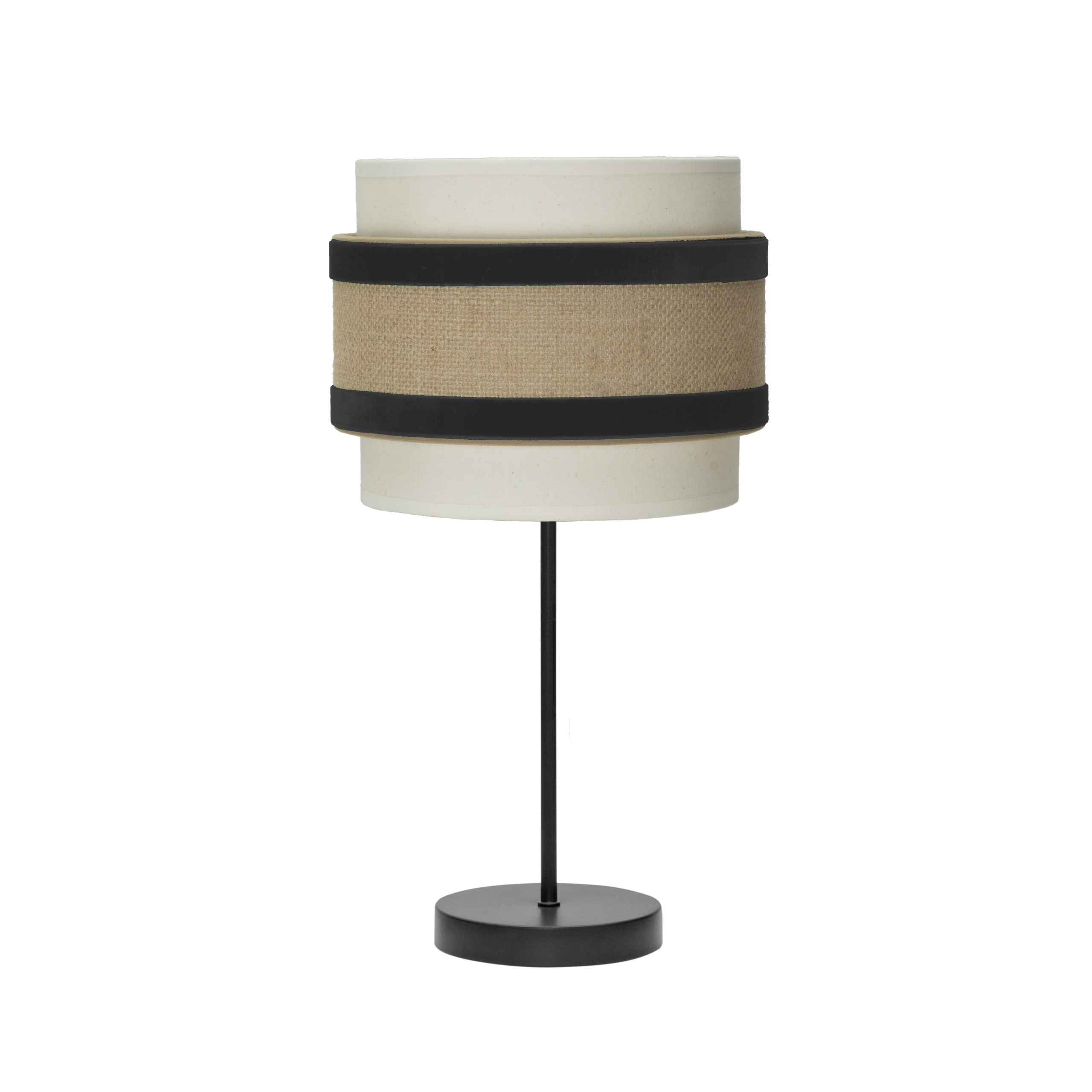 Lámpara de Sobremesa CORNALINA beige/negro. Altura: 47 cms.