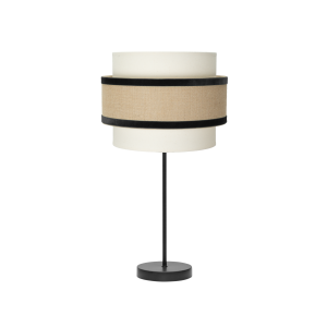 Lámpara de Mesa CORNALINA beige/negro. Altura: 64 cms.