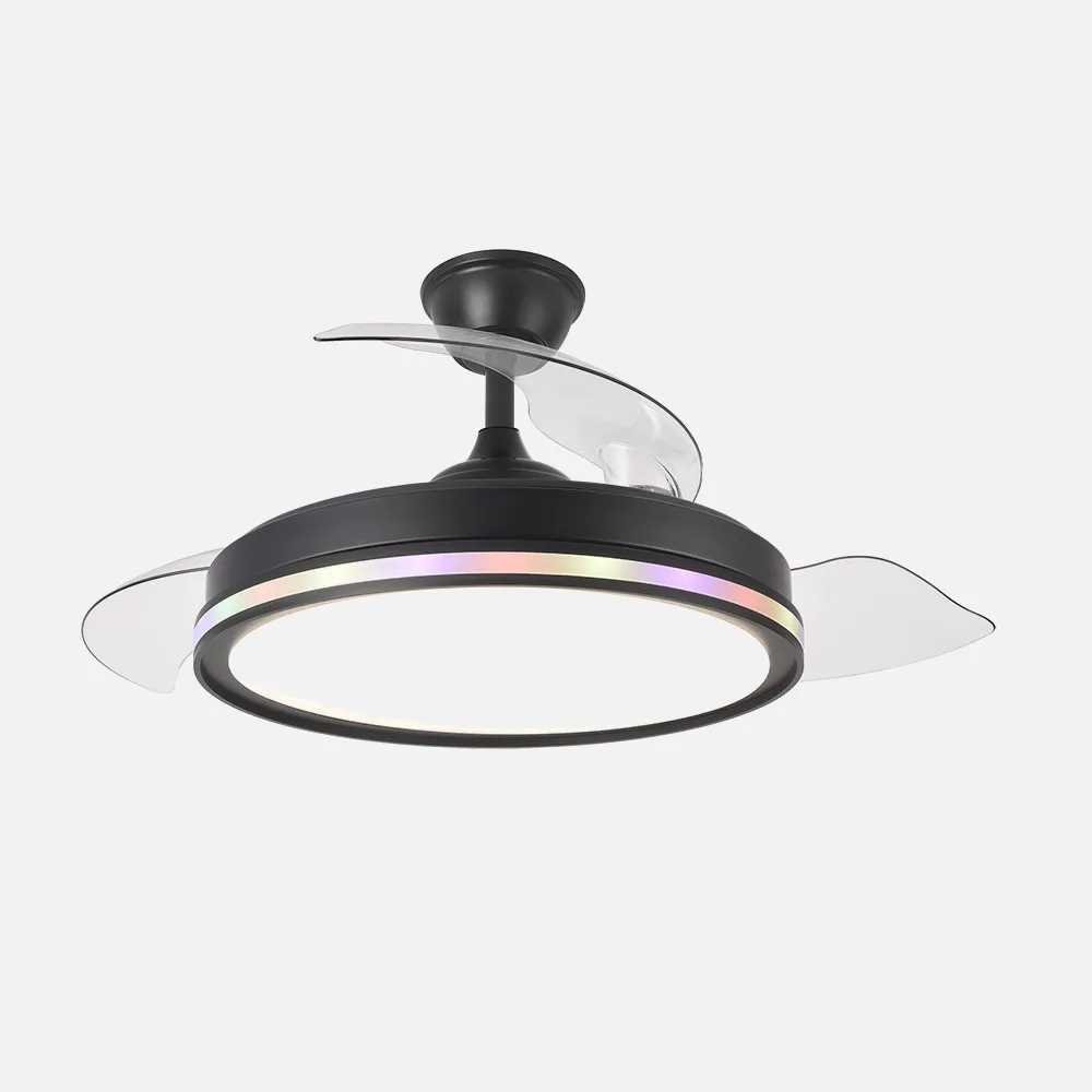 Ventilador CACIQUE negro.RGB.Motor DC.Diámetro: 50-107 cms.